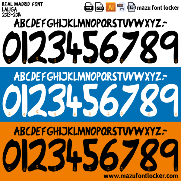 Real Madrid 2013-2014 Font Vector (AI, EPS, SVG, TTF) – #1 Authentic Style