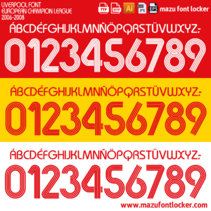 Liverpool 2006-2008 Font Vector (AI, EPS, SVG, TTF) – Iconic Reds Classic