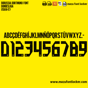Borussia Dortmund 2026-2027 Font Vector (AI, EPS, SVG, TTF) – #1 Authentic Style