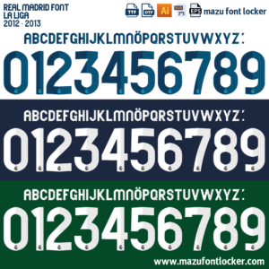Real Madrid 2012-13 Font Vector (AI, EPS, SVG, TTF) – Legendary Champions League Glory