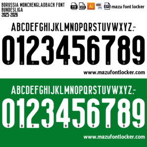 Borussia Monchengladbach 2025-2026 Font Vector (AI, EPS, SVG, TTF) – #1 Authentic Style