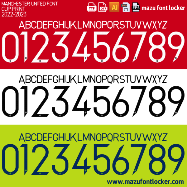 Manchester United 2022-2023 Font Vector (AI, EPS, SVG, TTF) – #1 Authentic Style