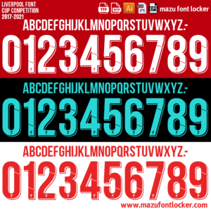 Liverpool 2017-2021 Font Vector (AI, EPS, SVG, TTF) – Iconic Los Blancos Glory