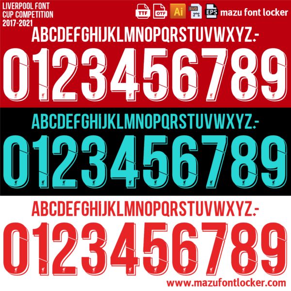 Liverpool 2017-2021 Font Vector (AI, EPS, SVG, TTF) – #1 Authentic Style