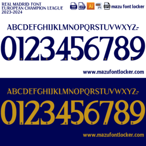 Real Madrid 2023-2024 Font Vector (AI, EPS, SVG, TTF) – Stunning Galactic Dominance
