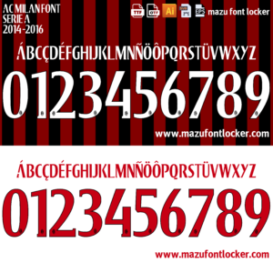 AC Milan 2014-2016 Font Vector (AI, EPS, SVG, TTF) – Vibrant Retro Design