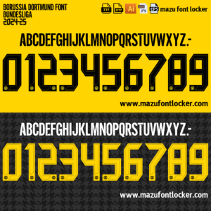 Borussia Dortmund 2024-2025 Font Vector (AI, EPS, SVG, TTF) – #1 Authentic Style