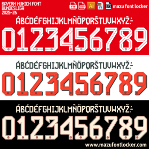 Bayern Munich 2025-2026 Font Vector (AI, EPS, SVG, TTF) – #1 Authentic Style