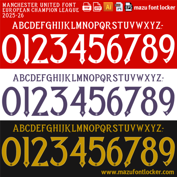 Manchester United 2025-2026 Font Vector (AI, EPS, SVG, TTF) – #1 Authentic Style