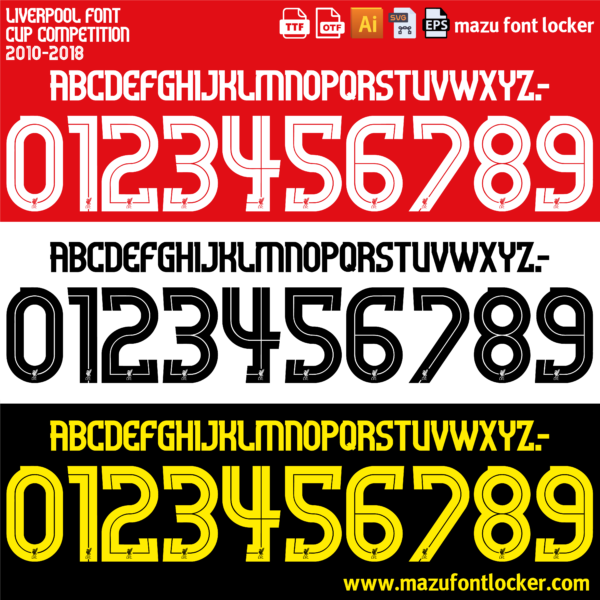 Liverpool 2010-2018 Font Vector (AI, EPS, SVG, TTF) – Legendary Steven Gerrard Era
