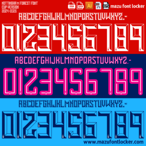 Nottingham Forest 2024-2025 Font Vector (AI, EPS, SVG, TTF) – Vibrant Tricky Trees Kit