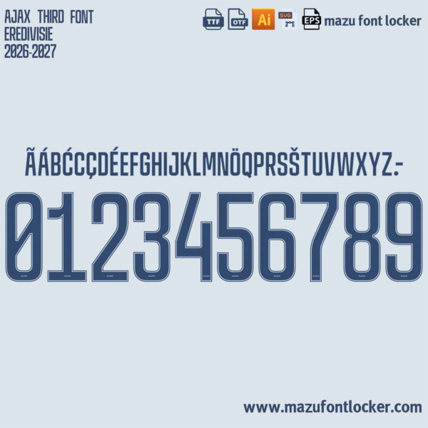 Ajax Third 2026-2027 Font Vector (AI, EPS, SVG, TTF) – #1 Authentic Style