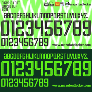 Nigeria World Cup 2018 Font Vector – Legendary Super Eagles Jersey Style