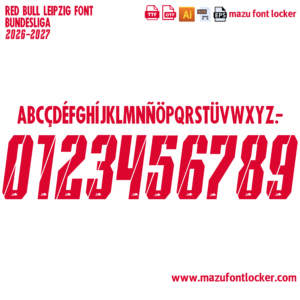 Red Bull Leipzig 2026-2027 Font Vector (AI, EPS, SVG, TTF) – #1 Authentic Style