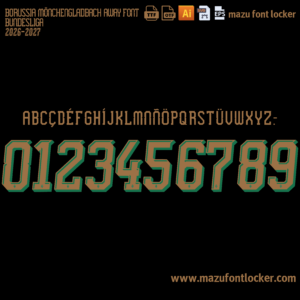 Borussia Monchengladbach 2026-2027 Font Vector – Bold Bundesliga Power