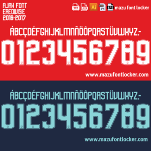 Ajax Amsterdam 2016-2017 Font Vector – Authentic Classic Kit