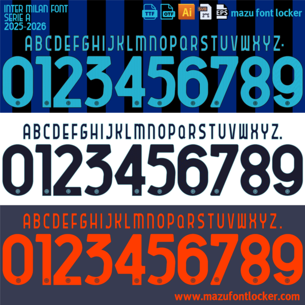 Inter Milan 2025-2026 Font Vector – Legendary Nerazzurri Power