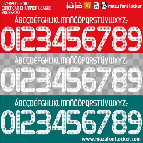 Liverpool 2008-2010 Font Vector (AI, EPS, SVG, TTF) – #1 Authentic Style