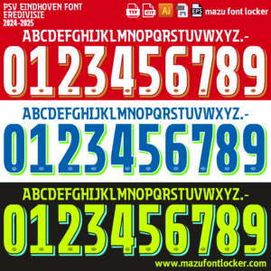 PSV Eindhoven 2024-2025 Font Vector – Bold Philips Kit