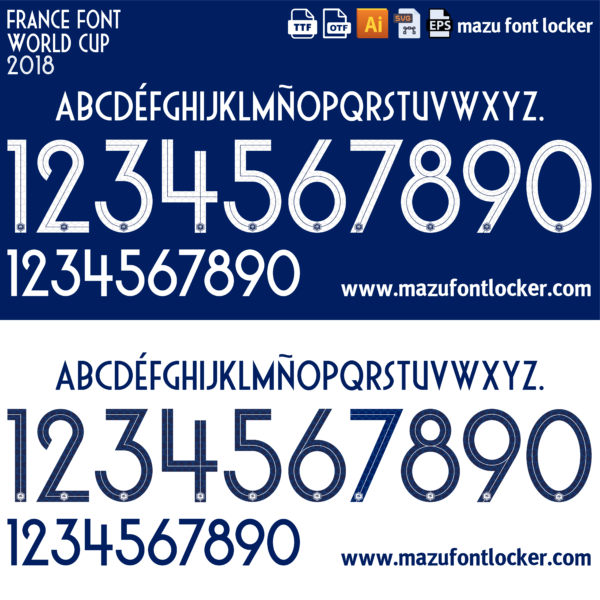 France World Cup 2018 Font Vector (AI, EPS, SVG, TTF) – #1 Authentic Style