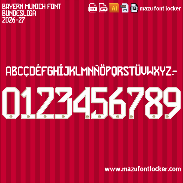 Bayern Munich 2026-27 Font Vector (AI, EPS, SVG, TTF) – #1 Authentic Style