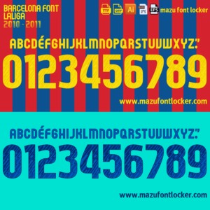 Barcelona 2010-2011 Font Vector (AI, EPS, SVG, TTF) – Dream Team Golden Era