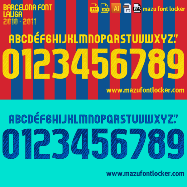 Barcelona 2010-2011 Font Vector (AI, EPS, SVG, TTF) – #1 Authentic Style