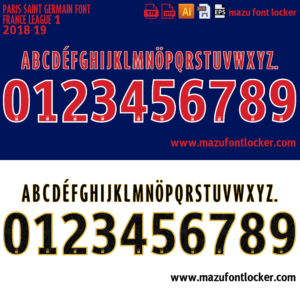 Paris Saint Germain 2018-19 Font Vector (AI, EPS, SVG, TTF) – Elegant Parisian Dominance