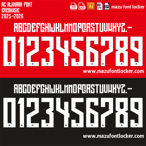 AZ Alkmaar 2025-2026 Font Vector (AI, EPS, SVG, TTF) – #1 Authentic Style