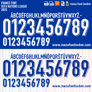 France 2025 Font Vector (AI, EPS, SVG, TTF) – Elegant Les Bleus Power