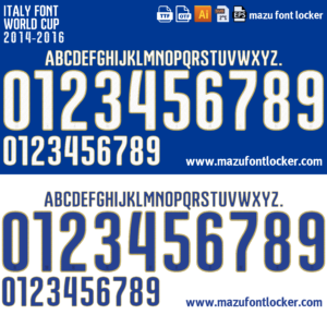 Italy World Cup 2014 Font Vector (AI, EPS, SVG, TTF) – Classic Azzurri Legend