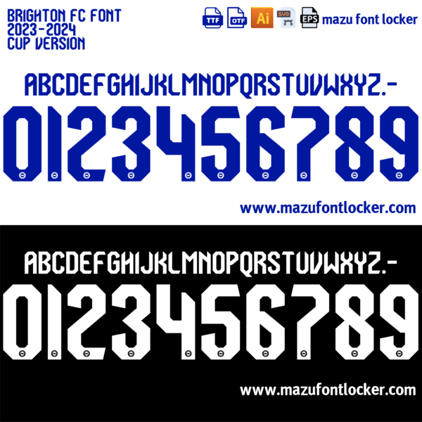 Brighton FC 2023-2024 Font Vector (AI, EPS, SVG, TTF) – #1 Authentic Style