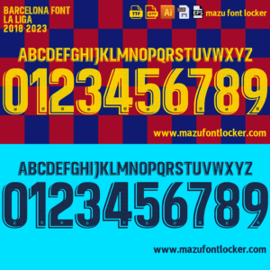 Barcelona 2018-2023 Font Vector (AI, EPS, SVG, TTF) – Iconic Messi Final Era