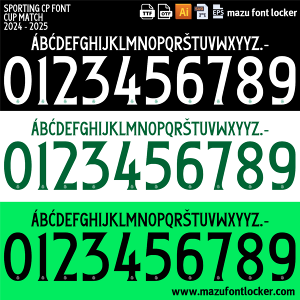 Sporting CP 2024-2025 Font Vector – Vibrant Lion Kit