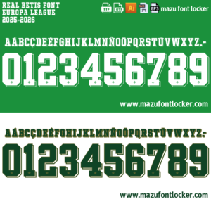 Real Betis 2025-2026 Font Vector – Vibrant Green & White Glory