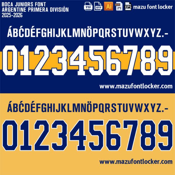 Boca Juniors 2025-2026 Font Vector – Legendary La Bombonera Power