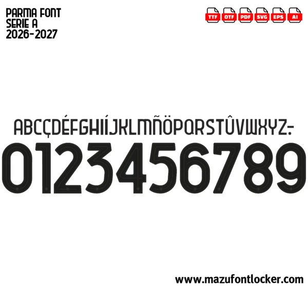 Parma Calcio 2026-2027 Font Vector – Epic Yellow Blue Masterpiece