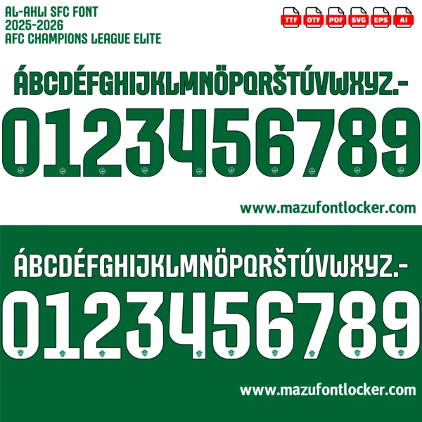 Al-Ahli 2025-2026 Font Vector – Epic Red Eagles Masterpiece