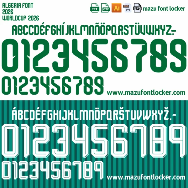 Algeria World Cup 2026 Font Vector – Epic Fennec Warriors Masterpiece