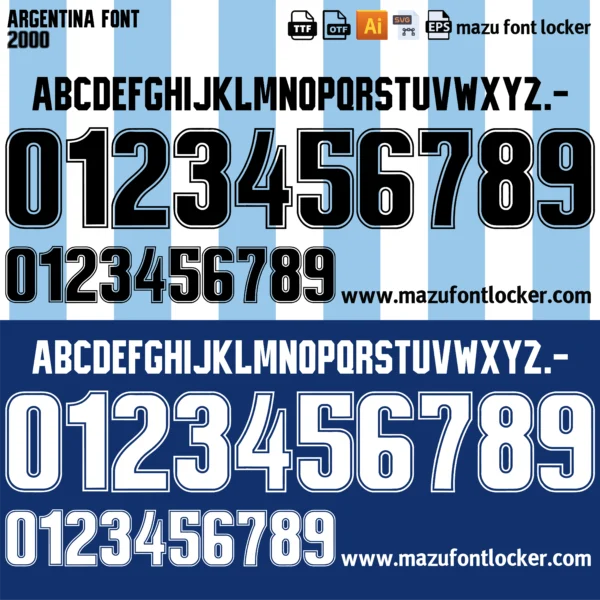 Argentina 2000 Font Vector – Stunning Albiceleste Legendary Masterpiece