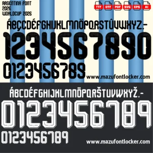 Argentina World Cup 2026 Font Vector – Triumphant Albiceleste Masterpiece