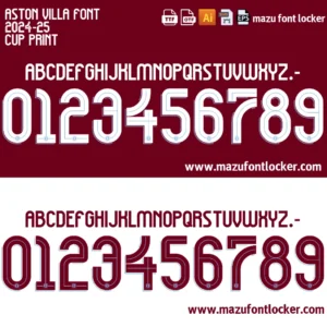 Aston Villa 2024-2025 Font Vector – Incredible Birmingham Lions Vector Kit