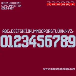 Aston Villa 2026-2027 Font Vector – Stunning Villans Masterpiece