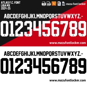 Atlas FC 2024-2025 Font Vector – Epic Rojinegros Legendary Masterpiece