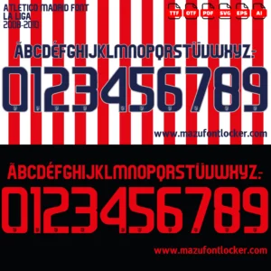 Atletico Madrid 2008-2010 Font Vector – Epic Rojiblanco Legend Masterpiece