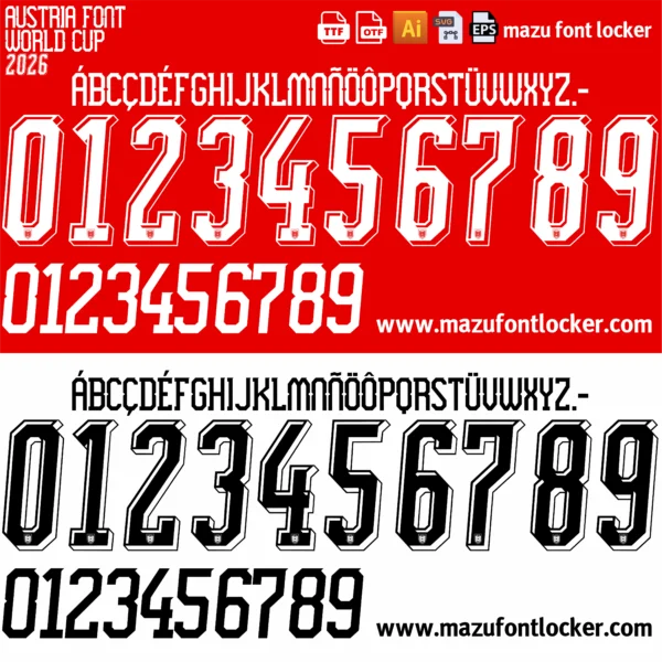 Austria World Cup 2026 Font Vector – Epic Wunderteam Masterpiece