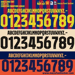 Barcelona 2025-2026 Font Vector – Stunning Blaugrana Masterpiece