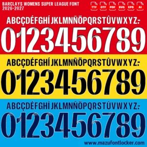 Barclays Women's Super League 2026 Font Vector – Legendary English Women's Football Collection