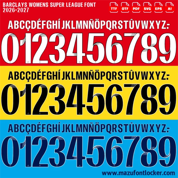 Barclays Women's Super League 2026 Font Vector – Legendary English Women's Football Collection