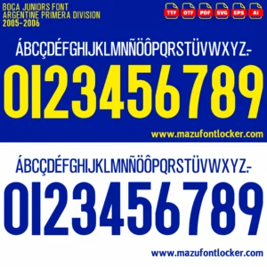 Boca Juniors 2005-2006 Font Vector – Epic Classic La Bombonera Style